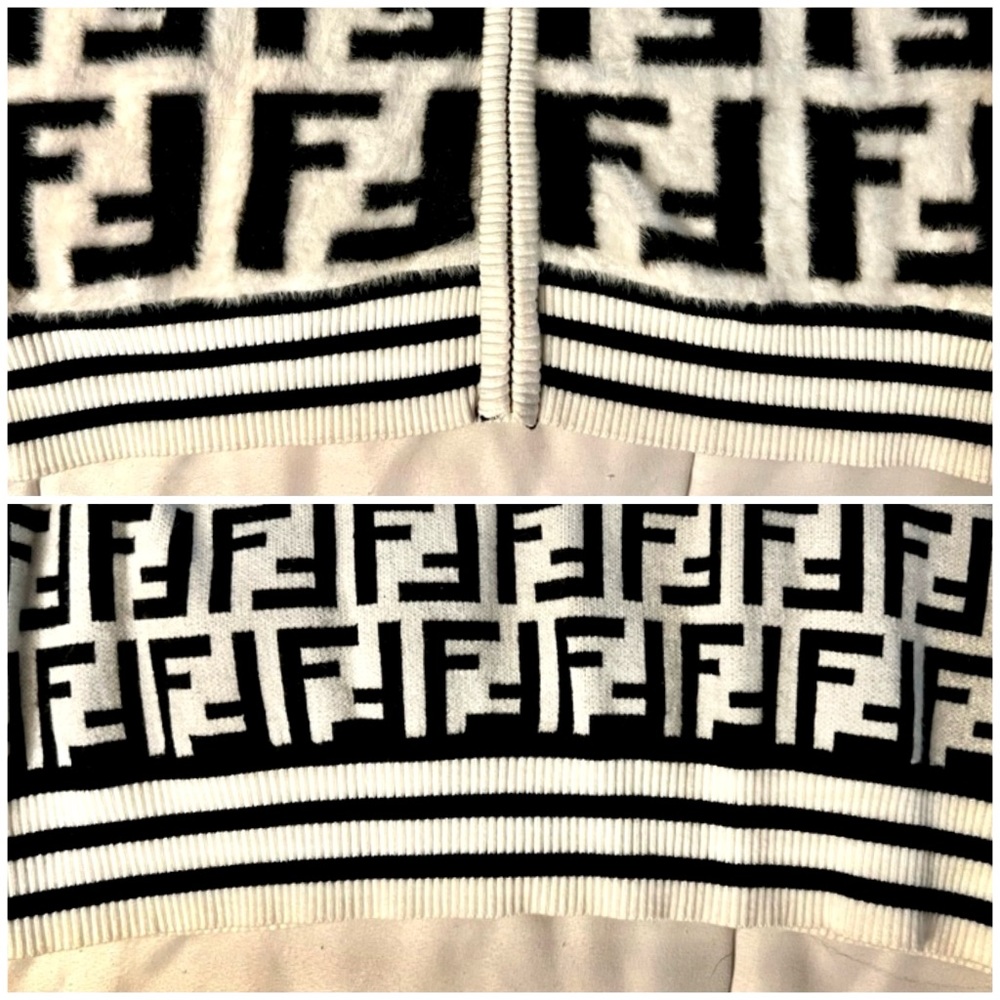 👑✅PRICE FIRM✅ Fabulous White and Black Fashion FF Faux Fur Sweater Jacket - Picture 13 of 17